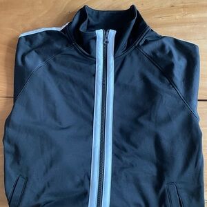 Champion Black Zipper Track Jacket with White Trim